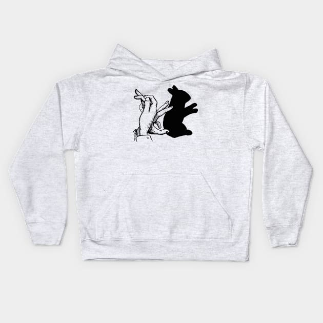 Rabbit shadow Kids Hoodie by RedLineStore